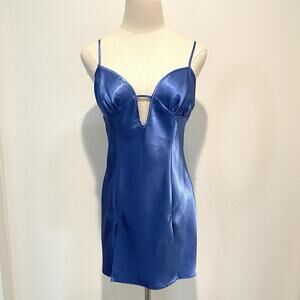 Fredericks Of Hollywood Low V Slip Dress Womens Small Periwinkle Blue Lingerie